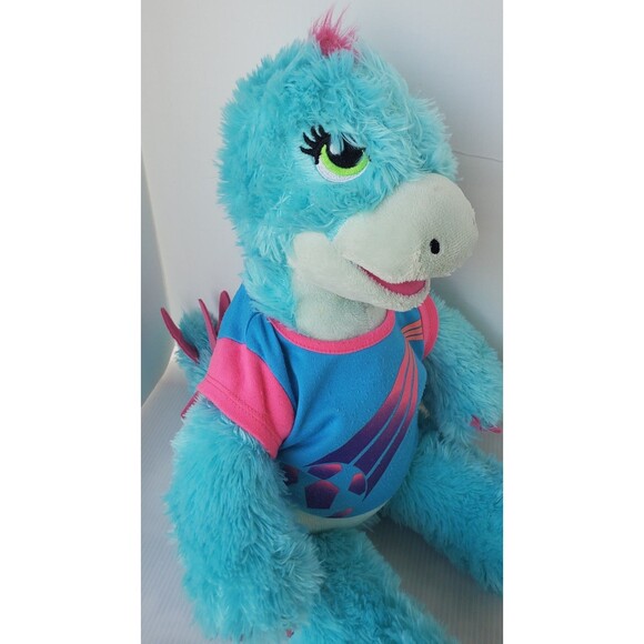 BAB Build a Bear Workshop Dinosaur TURQUOISE Pink Blue STEGOSAURUS 18” Plush Toy - Picture 4 of 12